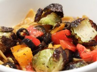 Tomato, Olive and Brussels Pasta