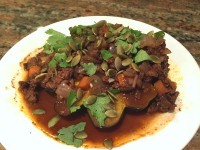 Moroccan Beef Tagine over Acorn Squash Moroccan Beef Tagine over Acorn Squash