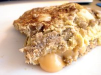 Apple, Cheese & Soysage Omelet