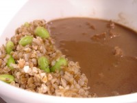 Peanut Butter & Pomegranate Stew with Edamame Bulgur