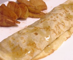 Apple Pie Crepes with Cinnamon Apple Peanut Butter